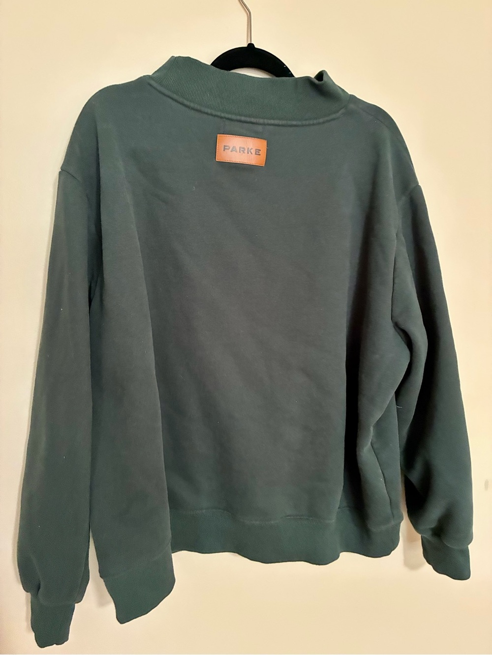 PARKE Women’s Crewneck Sweater in Dark Green - Picture 4 of 6